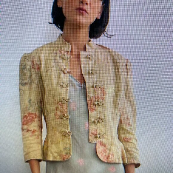 NEW Vintage Ralph Lauren Floral Linen Frog Buttons Jacket - Sz S - NWT - Picture 3 of 9